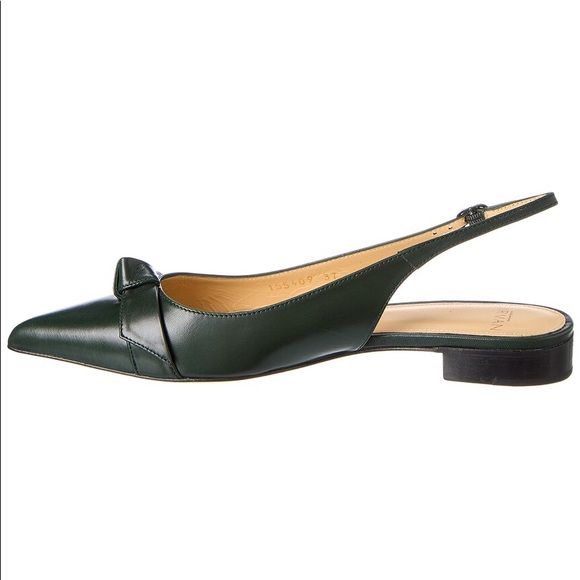 🎊HP🎊NWT ALEXANDRE BIRMAN Fina Leather Slingbacks Flat 38/8 Green MSRP $550 - Picture 6 of 16